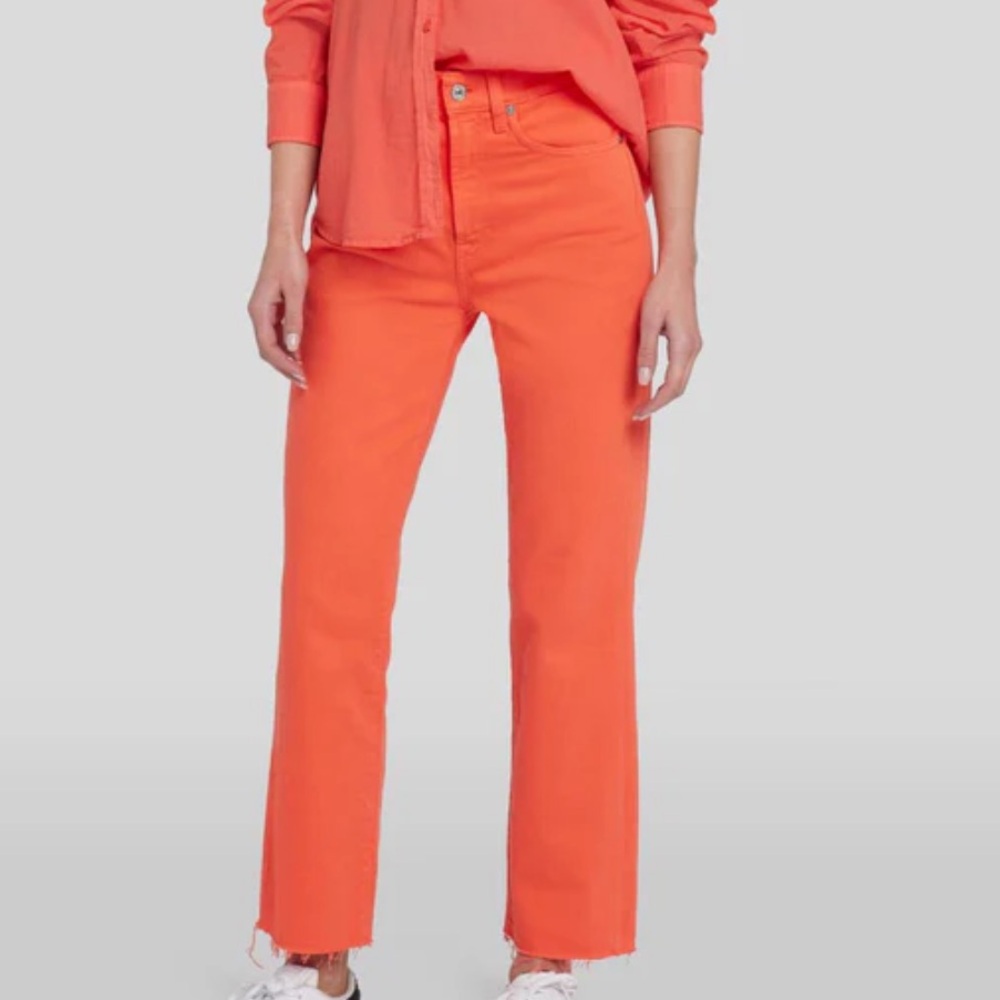 7 for all mankind boot cut wide leg jean in red